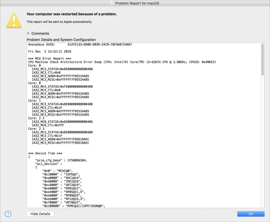 Brand New 2019 MBP suddenly restarted?