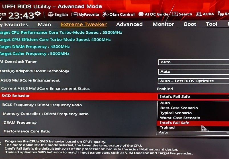 ASUS SVID Behavior Settings